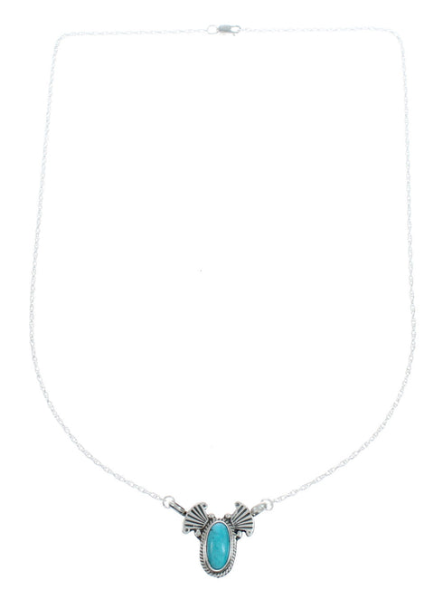 Sterling Silver Navajo Native American Turquoise Chain Necklace SN20289